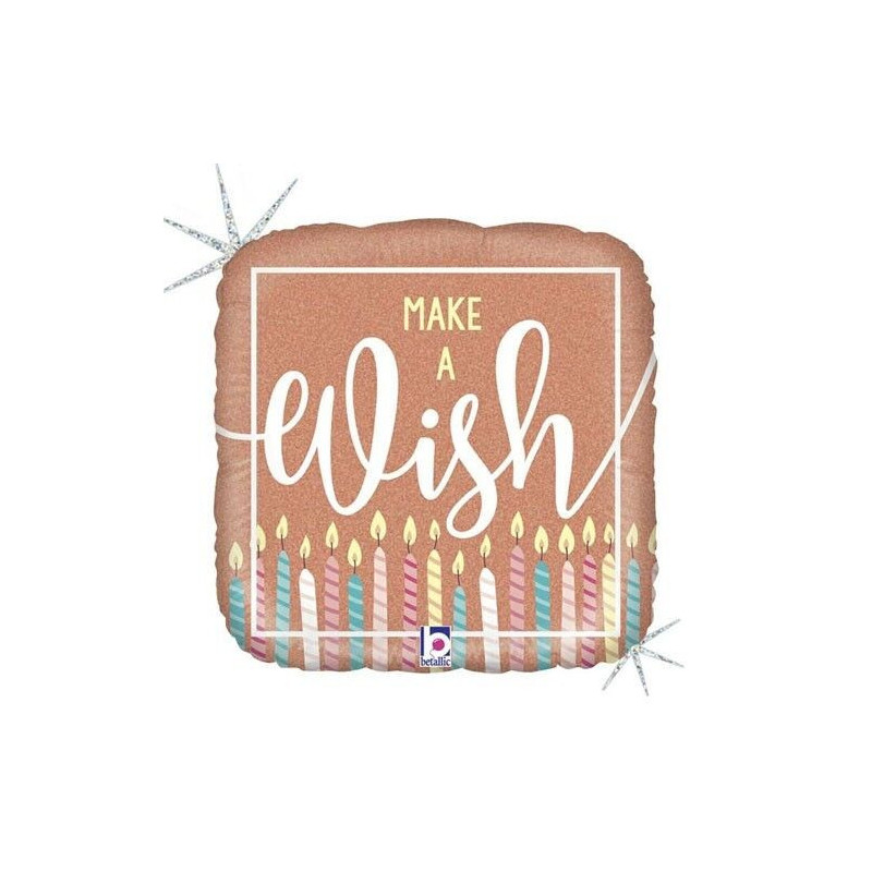 Balão Standard Rose Gold  wish glitter holografico