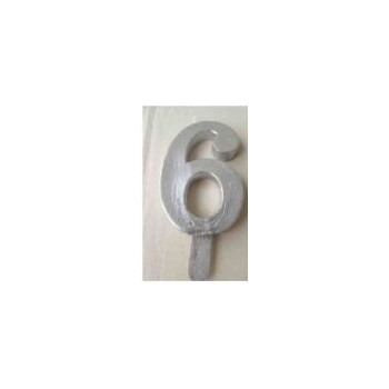 Vela N 6 13cm Prateado