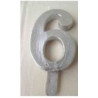 Vela N 6 13cm Prateado