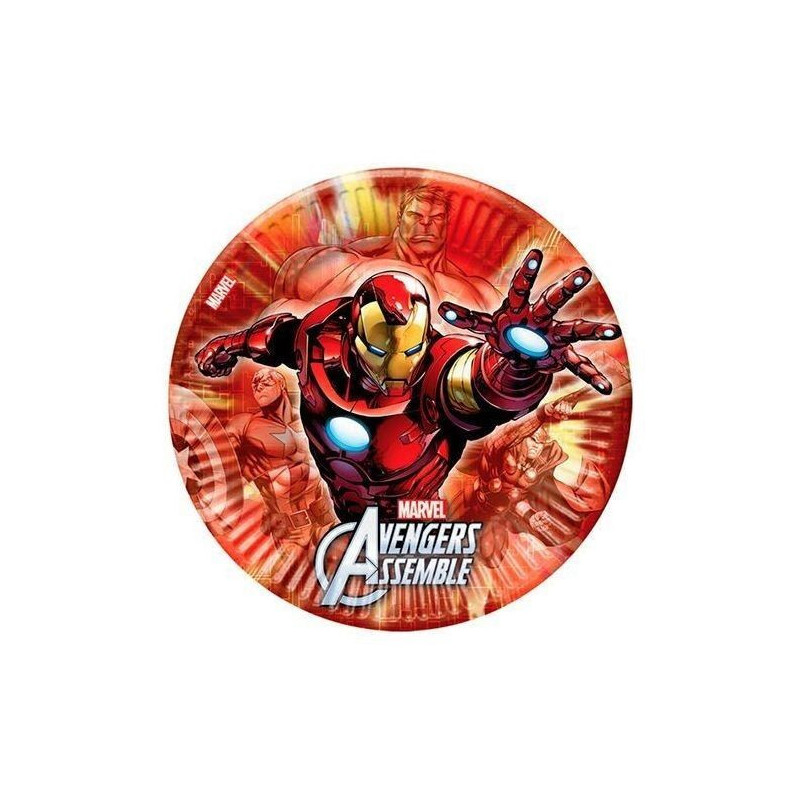 8 Pratos 23 cm Avengers