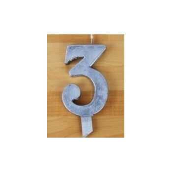 Vela N 3 13cm Prateado