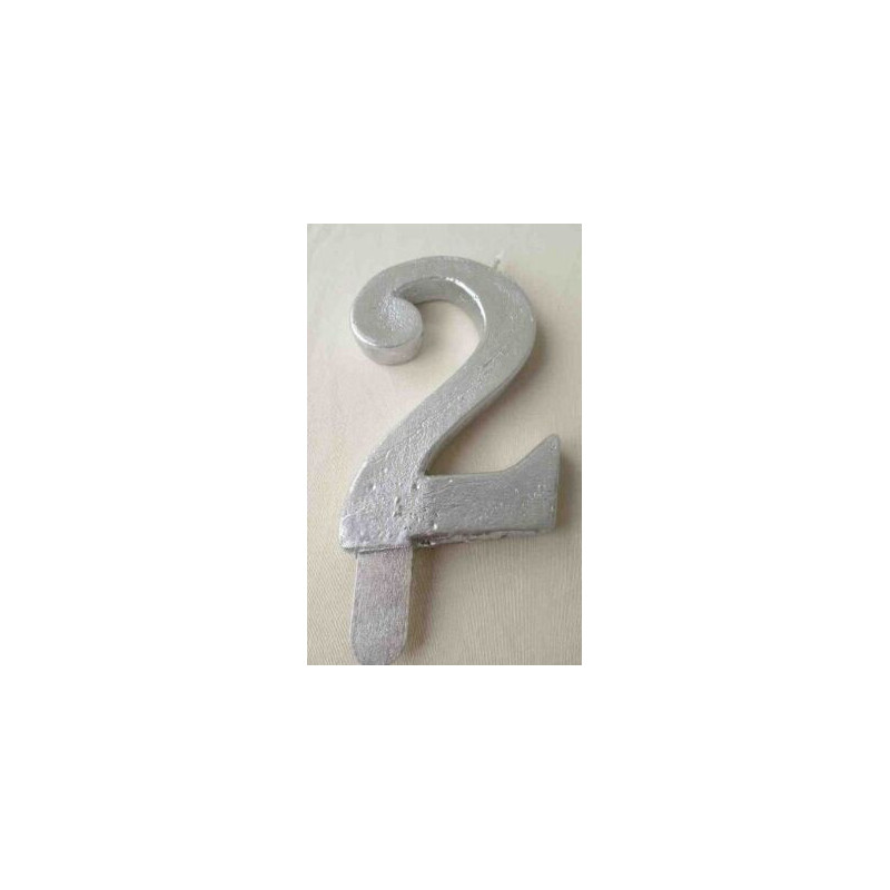 Vela N 2 13cm Prateado