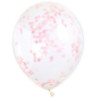 6 clear 12” balloon with lovely prink confetti