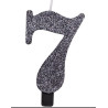 Vela número 7 glitter preto 9,5 cm