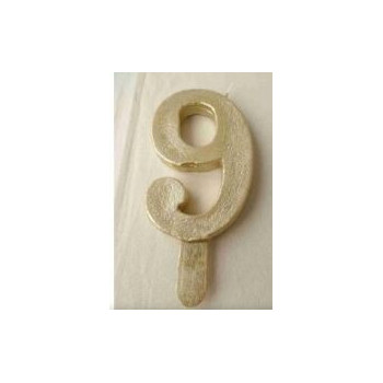 Vela Nº9 13cm Dourado