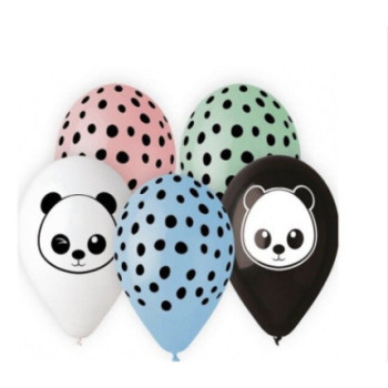 5 Balões Latex 13" Panda Dots