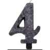Vela em número 4 Glitter Preto 9.5cm