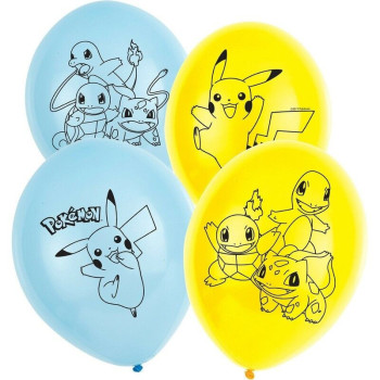 6 Balões Latex  11"  Pokemon