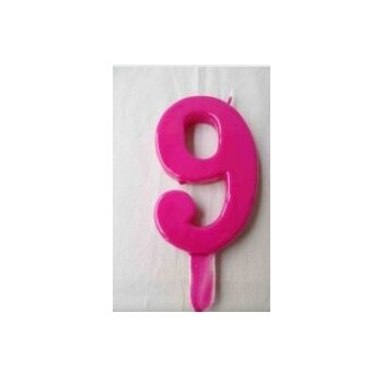 Vela Aniversário N9 13cm Magenta