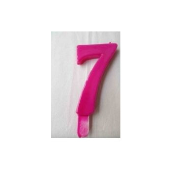 Vela Aniversário N7 13cm Magenta