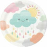 8 Pratos 18 cm Nuvem Baby Shower