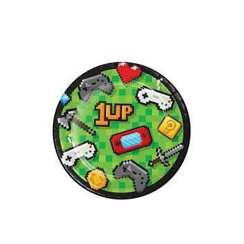 8 Pratos Gaming Party 18cm