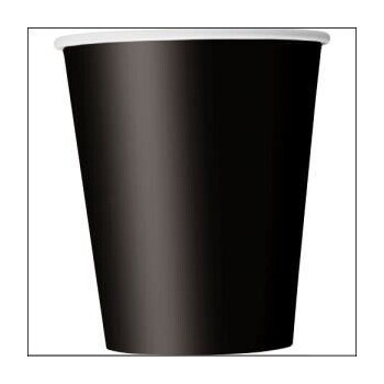 8 copos papel preto 270ml