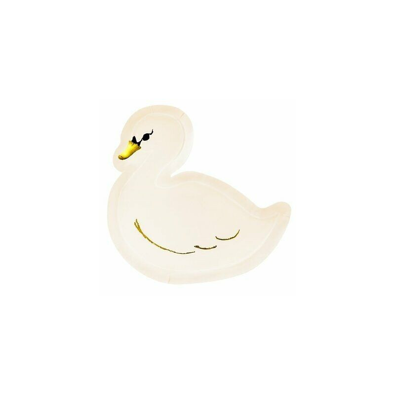 6 Pratos Recortados Cisne 23cm