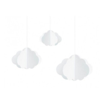 3 Decorações de Pendurar Nuvem