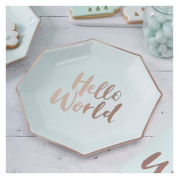 8 pratos Menta Hello World