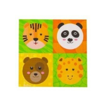 16 guardanapos de papel animais do zoo