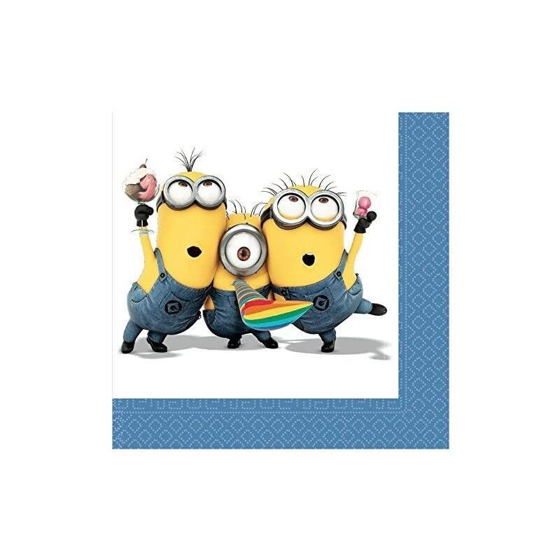 20 guardanapos de papel 33x33cm Minions