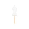 Vela branco pérola metalizado, 8 cm, Nº 1