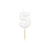 Vela branco pérola metalizado, 8 cm, Nº 5