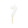 Vela branco pérola metalizado, 8 cm, Nº 7