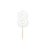 Vela branco pérola metalizado, 8 cm, Nº 8