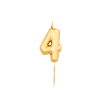 Vela Ouro Metalizado, 8cm, Nº 4