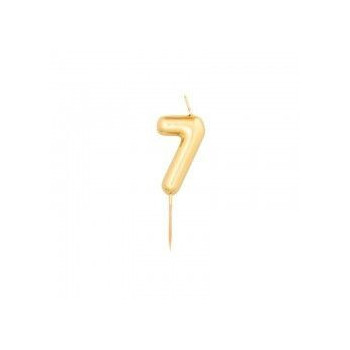 Vela Ouro Metalizado, 8cm, Nº 7