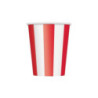 6 Copos Papel 355 ml Riscas Vermelho e branco