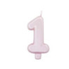 Vela Rosa Perola nº1, 8cm