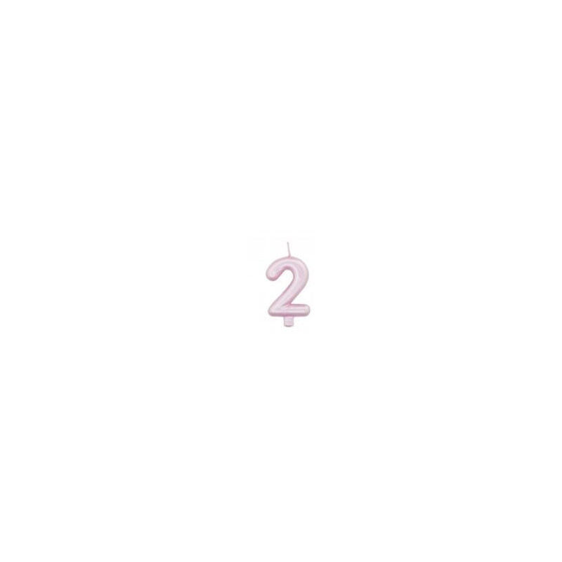 Vela Rosa Pérola nº 2, 8 cm