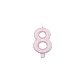 Vela Rosa Pérola nº 8, 8cm
