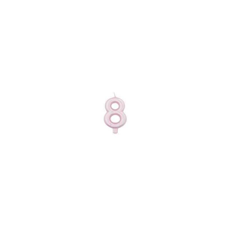 Vela Rosa Pérola nº 8, 8cm