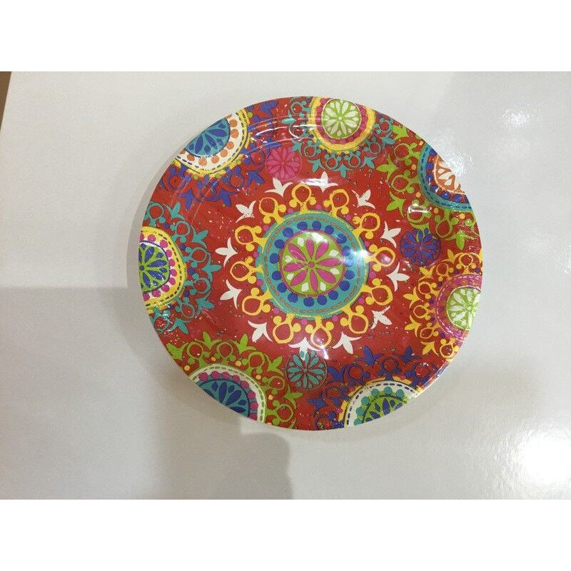 8 Pratos Redondos 26.6 cm Hippie
