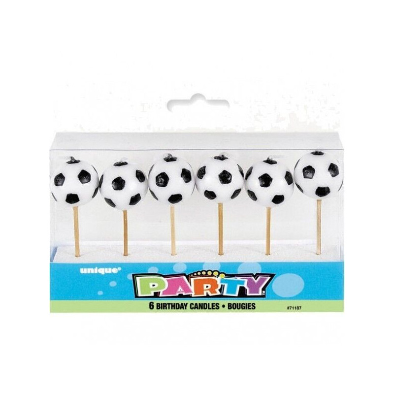 6 Velas Aniversário Bola Futebol