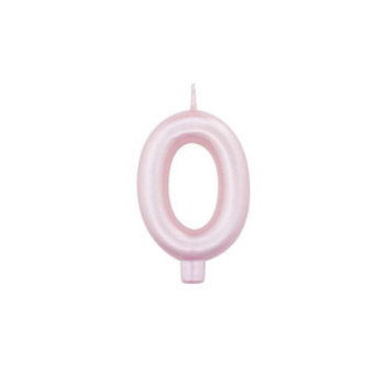 Vela Rosa Pérola nº 0 , 8 cm