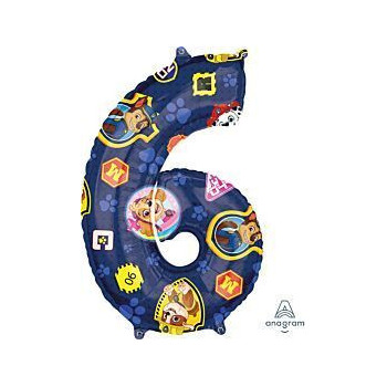 Balão foil Patrulha Pata Nº6 - 66cm
