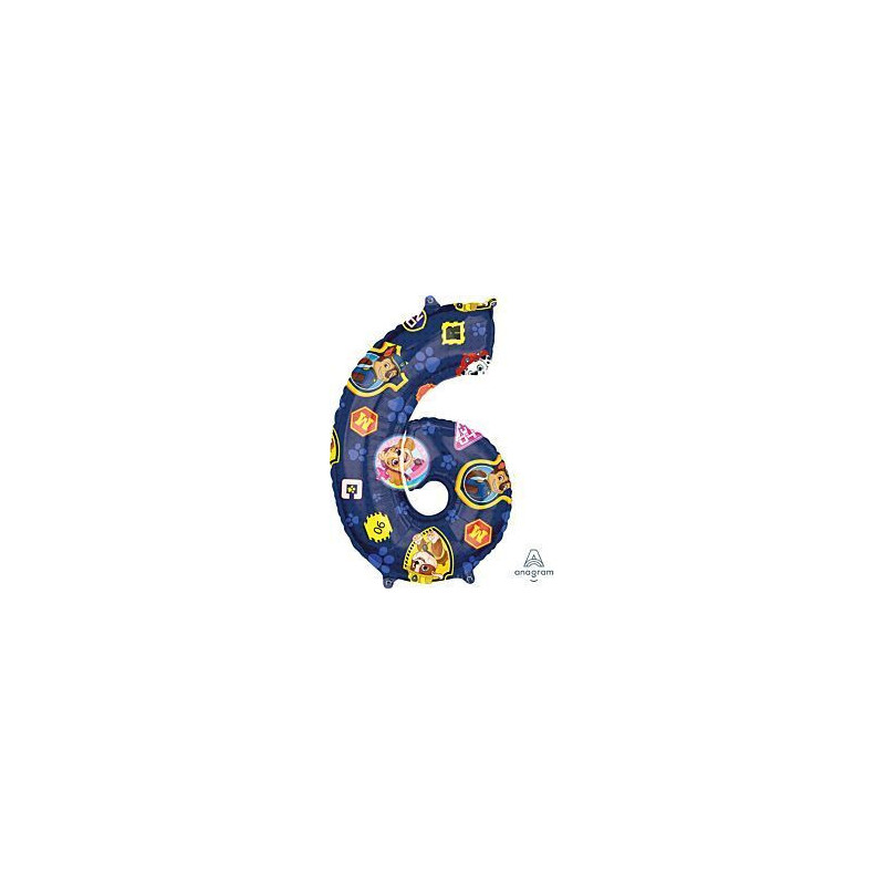Balão foil Patrulha Pata Nº6 - 66cm