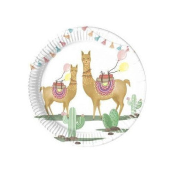 8 pratos 20cm Llama