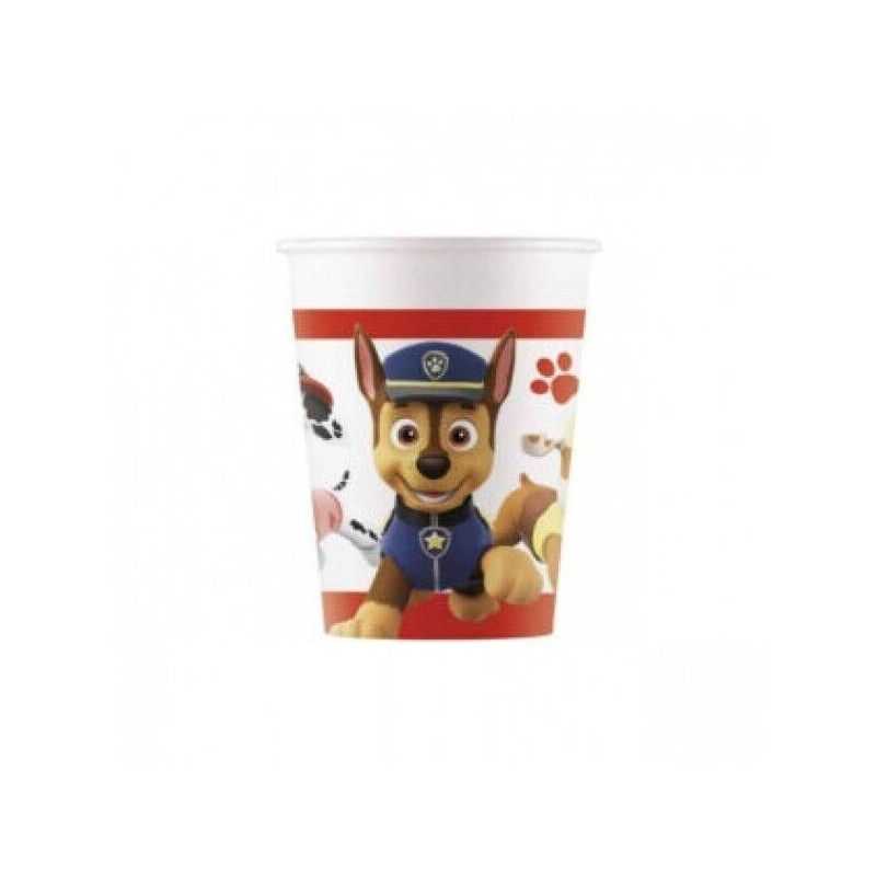 8 copos papel patrulha pata 200ml