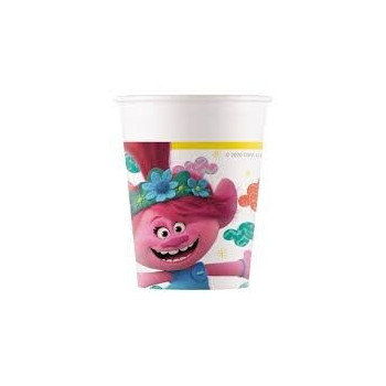 8 copos papel 200 ml Trolls 2