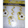 3 Hanging Swirl Decotations Abelhas