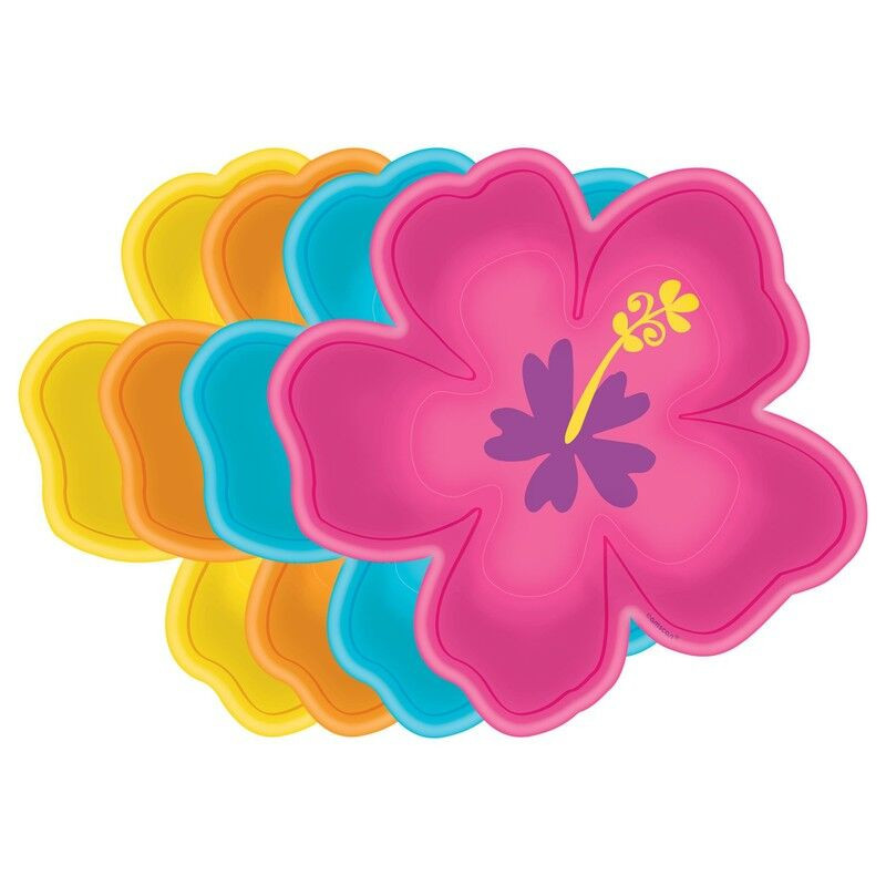 8 pratos Hibiscus