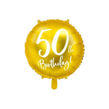 Balão Foil 50th Birthday gold 45cm (18")
