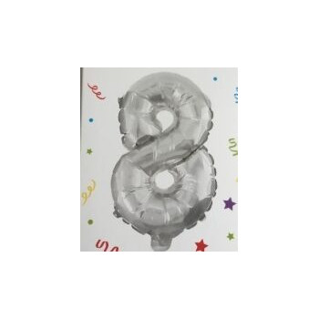 Micro Balão 10 cm - Nº 8 - Prateado