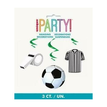 3 3d Soccer Hanging Swirl Decoration 26 polegadas
