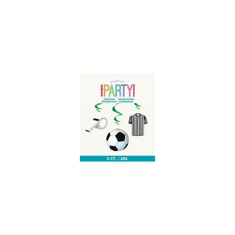 3 3d Soccer Hanging Swirl Decoration 26 polegadas