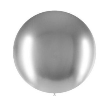Balão Prata Brilhante 23", diam 60cm