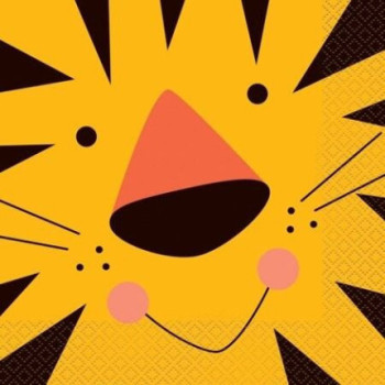 16 guardanapos 33x33cm Animais da Selva