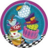8 pratos 22 cm Mad Hatter Tea Party Lunch